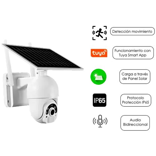Cámara Solar 4G PTZ 2MP | Tuya Smart - Tiensol