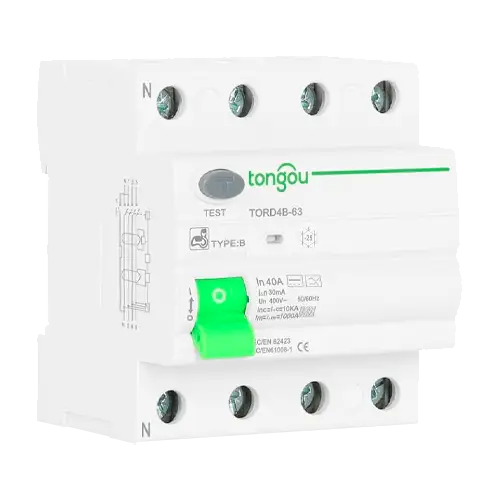 Diferencial Tipo B 4P 25A 30mA Tongou TORD4B - 63 - Tiensol