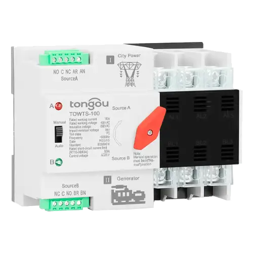 Interruptor de Transferencia 3P ATS 100A Tongou TOWTS - 100 - Tiensol