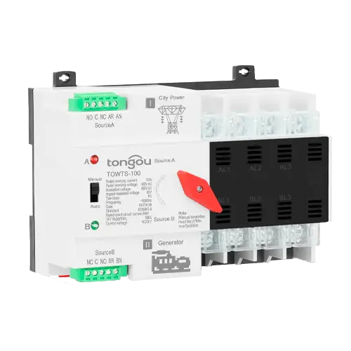 Interruptor de Transferencia 4P ATS 100A Tongou TOWTS - 100 - Tiensol