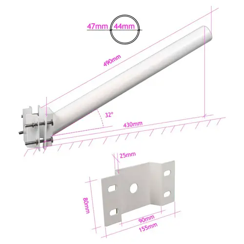Soporte Blanco 47mm | Farola Solar | Poste o Pared - Tiensol