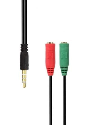 Adaptador Aisens A128 - 0354/ Jack 3.5 Macho - 2x Jack 3.5 Hembra/ 20cm/ Negro - Tiensol