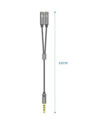 Adaptador Aisens A128 - 0415/ Jack 3.5 Macho - 2x Jack 3.5 Hembra/ 25cm/ Gris - Tiensol