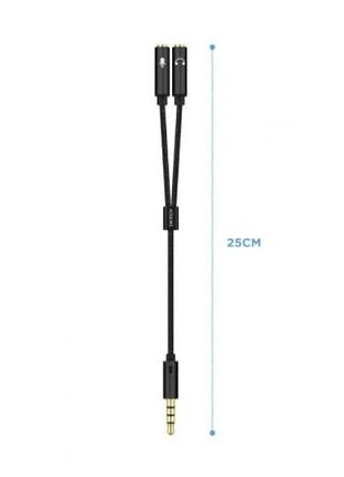 Adaptador Aisens A128 - 0416/ Jack 3.5 Macho - 2x Jack 3.5 Hembra/ 25cm/ Negro - Tiensol