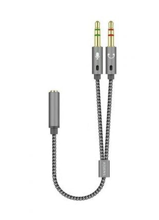 Adaptador Aisens A128 - 0417/ Jack 3.5 Hembra - 2x Jack 3.5 Macho/ 25cm/ Gris - Tiensol