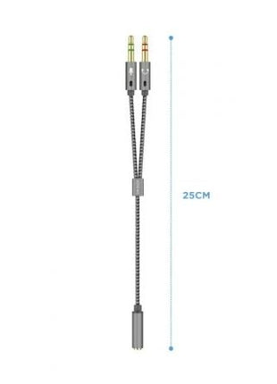 Adaptador Aisens A128 - 0417/ Jack 3.5 Hembra - 2x Jack 3.5 Macho/ 25cm/ Gris - Tiensol