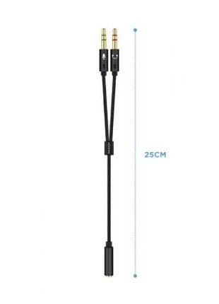 Adaptador Aisens A128 - 0418/ Jack 3.5 Hembra - 2x Jack 3.5 Macho/ 25cm/ Negro - Tiensol