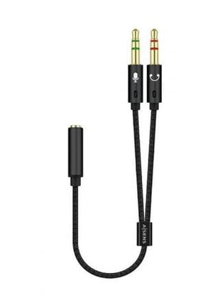 Adaptador Aisens A128 - 0418/ Jack 3.5 Hembra - 2x Jack 3.5 Macho/ 25cm/ Negro - Tiensol