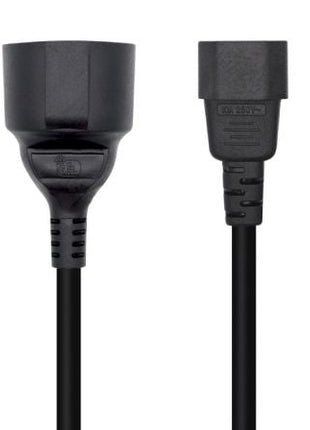 Adaptador Alimentación Aisens A132 - 0467/ C14 Macho - CEE7 Hembra/ 25cm/ Negro - Tiensol