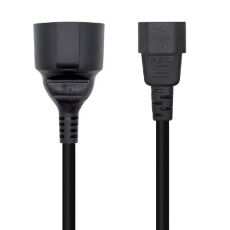 Adaptador Alimentación Aisens A132 - 0467/ C14 Macho - CEE7 Hembra/ 25cm/ Negro - Tiensol