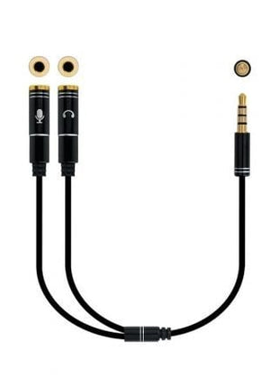 Adaptador Audio Nanocable 10.24.1202/ Jack 3.5 Macho - 2x Jack 3.5 Hembra/ 30cm/ Negro - Tiensol