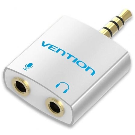 Adaptador Audio Vention BDBW0/ Jack 3.5 Macho - 2x Jack 3.5 Hembra/ Blanco - Tiensol