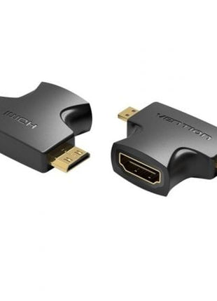 Adaptador HDMI 2 en 1 Vention AGFB0/ HDMI Hembra - Micro HDMI Macho - Mini HDMI Macho - Tiensol