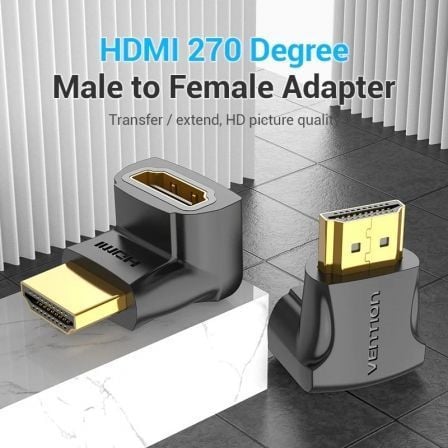 Adaptador HDMI 4K 270º Vention AINB0/ HDMI Macho - HDMI Hembra - Tiensol