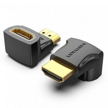 Adaptador HDMI 4K 90º Vention AIOB0 - 2/ HDMI Macho - HDMI Hembra/ Pack 2 Uds - Tiensol