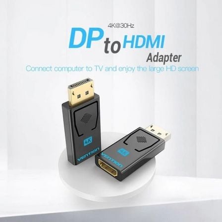 Adaptador HDMI 4K Vention HBPB0/ DisplayPort Macho - HDMI Hembra - Tiensol