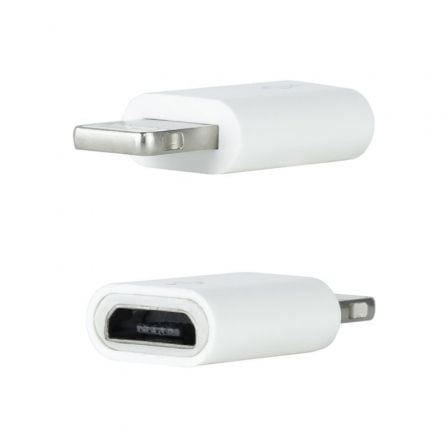 Adaptador Micro USB 2.0 Lightning Nanocable 10.10.4100/ Micro USB Hembra - Lightning Macho/ Blanco - Tiensol