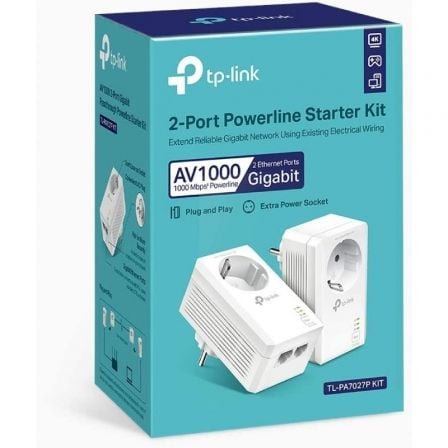 Adaptador Powerline TP - Link TL - PA7027P KIT 1000Mbps/ Alcance 300m/ Pack de 2 - Tiensol