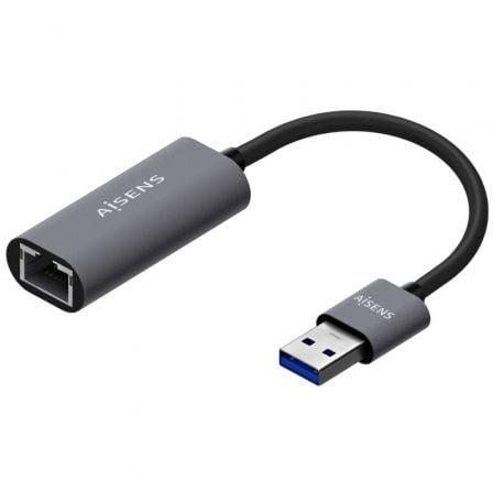 Adaptador USB 3.0 Aisens A106 - 0708/ USB Macho - RJ45 Hembra/ 15cm/ Gris - Tiensol