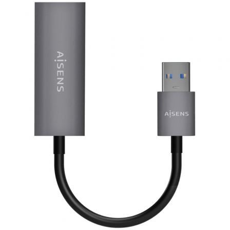 Adaptador USB 3.0 Aisens A106 - 0708/ USB Macho - RJ45 Hembra/ 15cm/ Gris - Tiensol