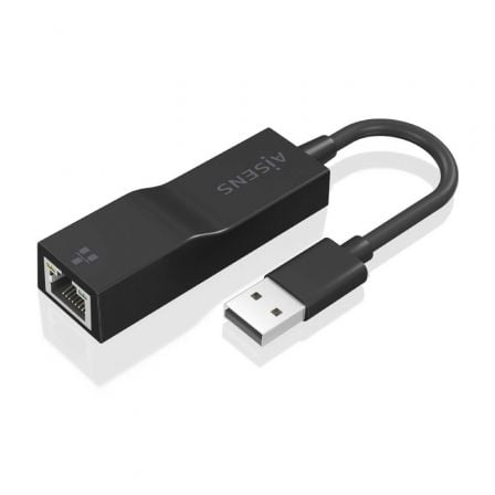 Adaptador USB 3.0 Aisens A106 - 0766/ USB Macho - RJ45 Hembra/ 15cm/ Negro - Tiensol