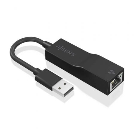 Adaptador USB 3.0 Aisens A106 - 0766/ USB Macho - RJ45 Hembra/ 15cm/ Negro - Tiensol