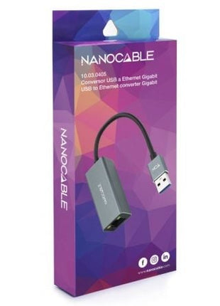 Adaptador USB 3.0 - RJ45 Nanocable 10.03.0405/ 1000Mbps - Tiensol