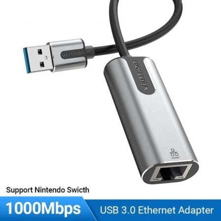 Adaptador USB 3.0 - RJ45 Vention CEWHB/ 1000Mbps - Tiensol