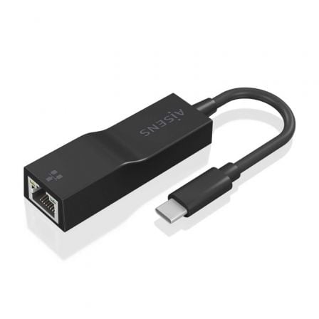 Adaptador USB 3.1 Aisens A106 - 0765/ USB - C Macho - RJ45 Hembra/ 11cm/ Negro - Tiensol