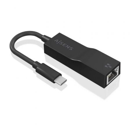 Adaptador USB 3.1 Aisens A106 - 0765/ USB - C Macho - RJ45 Hembra/ 11cm/ Negro - Tiensol