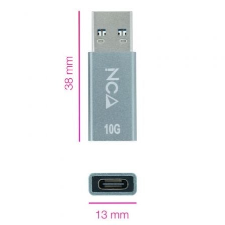 Adaptador USB 3.1 Nanocable 10.02.0013/ USB Macho - USB Tipo - C Hembra - Tiensol