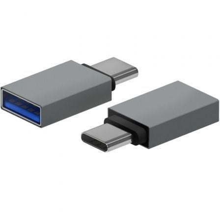 Adaptador USB 3.2 Aisens A108 - 0718/ USB Hembra - USB Tipo - C Macho/ Gris - Tiensol