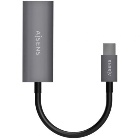 Adaptador USB Tipo - C Aisens A109 - 0709/ USB Tipo - C Macho - RJ45 Hembra/ 1000Mbps/ 15cm/ Gris - Tiensol