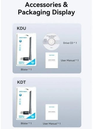 Adaptador USB - WiFi Vention KDUB0/ 650Mbps/ Incluye Drivers - Tiensol