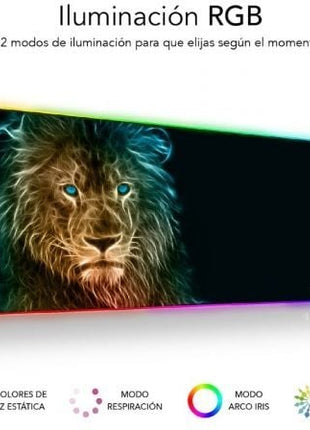 Alfombrilla Subblim SUBMP - 02RGB10 LED RGB Lion XL/ 800 x 300 x 4 mm - Tiensol