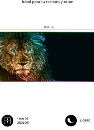 Alfombrilla Subblim SUBMP - 02RGB10 LED RGB Lion XL/ 800 x 300 x 4 mm - Tiensol