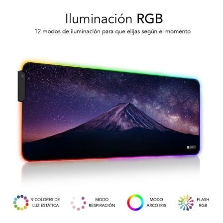 Alfombrilla Subblim SUBMP - 02RGB11 LED RGB Montaña XL/ 800 x 300 x 4 mm - Tiensol