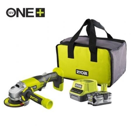 Amoladora Sin Cable Ryobi ONE+ R18AG - 140S/ 1 Batería 18V 4.0 Ah/ Cargador 2.0 A/ Bolsa de Transporte - Tiensol