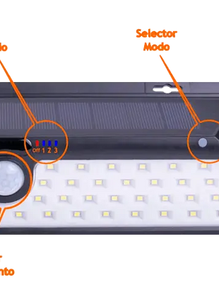 Aplique Solar Pared 500 Lúmenes 66 LEDs JND - 73553 - Tiensol