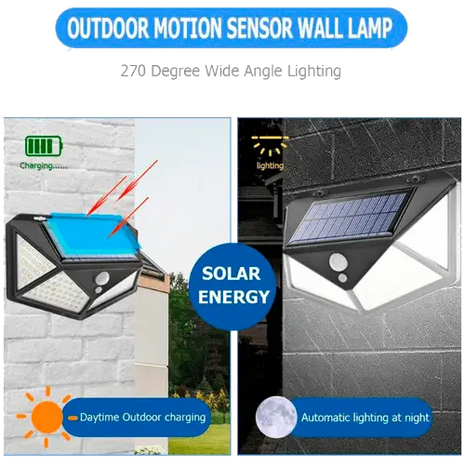 Aplique Solar Pared 800 Lúmenes 114 LEDs JND - 7357 - Tiensol