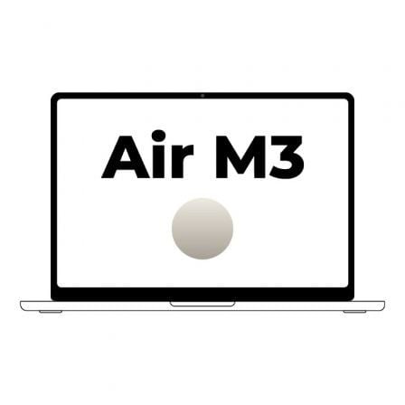 Apple Macbook Air 13,6'/ M3 8 - Core CPU/ 8Gb/ 256Gb SSD/ 8 - Core GPU/ Blanco Estrella - Tiensol