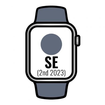 Apple Watch SE 2 Gen 2023/ GPS/ 40mm/ Caja de Aluminio Plata/ Correa Deportiva Azul Tempestad S/M - Tiensol