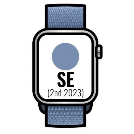 Apple Watch SE 2 Gen 2023/ GPS/ 44mm/ Caja de Aluminio Plata/ Correa Deportiva Loop Azul Invierno - Tiensol