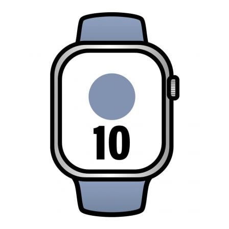 Apple Watch Series 10/ GPS/ 46mm/ Caja de Aluminio / Correa Deportiva Azul Denim M/L - Tiensol