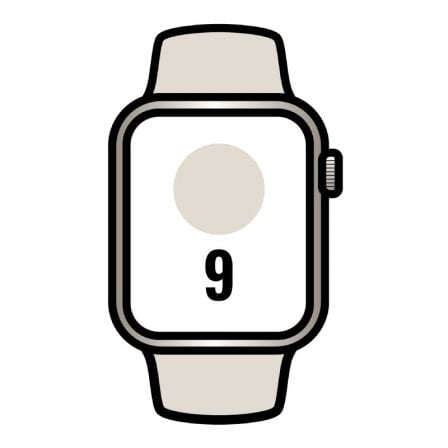 Apple Watch Series 9/ GPS/ 41mm/ Caja de Aluminio Blanco Estrella/ Correa Deportiva Blanco Estrella M/L - Tiensol