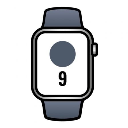 Apple Watch Series 9/ GPS/ 41mm/ Caja de Aluminio Plata/ Correa Deportiva Azul Tempestad M/L - Tiensol