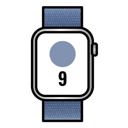 Apple Watch Series 9/ GPS/ 45mm/ Caja de Aluminio Plata/ Correa Deportiva Loop Azul Invierno - Tiensol