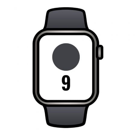 Apple Watch Series 9/ GPS/ Cellular/ 41mm/ Caja de Acero Grafito/ Correa deportiva Medianoche M/L - Tiensol