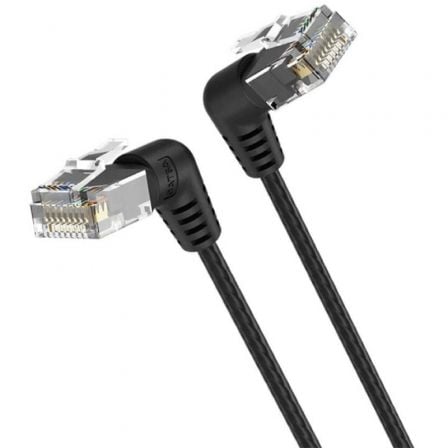 Cable de Red RJ45 UTP Vention IBOBF Cat.6A/ 1m/ Cabeza Rotatoria 360º/ Negro - Tiensol