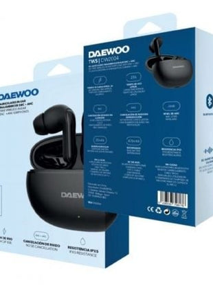 Auriculares Bluetooth Daewoo DW2004 con estuche de carga/ Autonomía 5h/ Negros - Tiensol